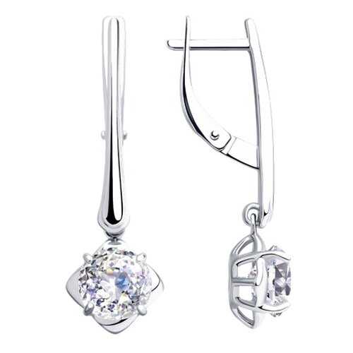 Серьги SOKOLOV из серебра со Swarovski Zirconia 89020119 в Вальтера